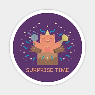 Cute Cat Surprise Time Magnet